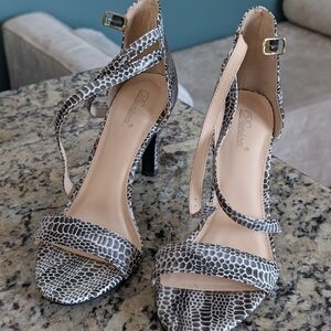 DUNION Women's Bernice Comfortable Open Toe Strappy Stiletto High Heel Sz 9